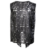 narrenwelt Kostüm Weste Fetzenlook Damen 1-tlg, Damenweste Gr. M + XL Halloween Mottoparty