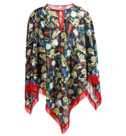 narrenwelt Kostüm Poncho Musik  Umhang 1 tlg. Unisex Fasching Karneval