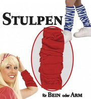 narrenwelt  Stulpen rot Beinstulpen Armstulpen Fasching Karneval Kostüm Accessoires