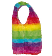 narrenwelt Kostüm Weste Regenbogen Gr. S-XL Damenkostüm Bunt Einhorn Hippie Damen Mottoparty Rainbow Karneval