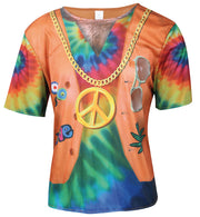 narrenwelt Kostüm Shirt Hippie, 1-tlg. , Größe L