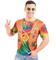 narrenwelt Kostüm Shirt Hippie, 1-tlg. , Größe L