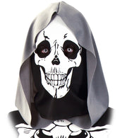 narrenwelt Kostüm Robe Skelett Kutte mit Kapuze und Maske Komplett Set Gr. L + XL Halloween Grusel Horror Karneval Fasching