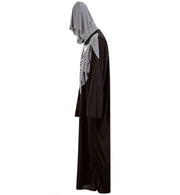 narrenwelt Kostüm Robe Skelett Kutte mit Kapuze und Maske Komplett Set Gr. L + XL Halloween Grusel Horror Karneval Fasching