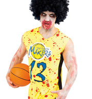 narrenwelt Kostüm Zombie Basketball-Spieler Kostüm, Komplett Set Gr. M + XL Oberteil und Shorts Halloween Horror Karneval
