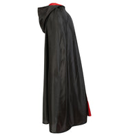 narrenwelt Kostüm Vampir Umhang schwarz/rot 1tlg. mit Kapuze  Vampirumhang Einheitsgröße Adult Unisex