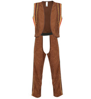 narrenwelt Kostüm Cowboy Nash Gr. XL 2tlg. Chaps + Weste Wilder Westen Revolverheld Herrenkostüm Mottoparty