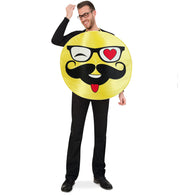 narrenwelt Kostüm Emoji Hipster Smileykostüm Emoticon Nerd Smiley Kostüm Unisex