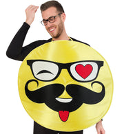 narrenwelt Kostüm Emoji Hipster Smileykostüm Emoticon Nerd Smiley Kostüm Unisex