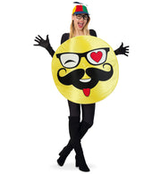 narrenwelt Kostüm Emoji Hipster Smileykostüm Emoticon Nerd Smiley Kostüm Unisex