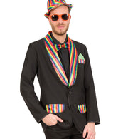 narrenwelt Kostüm Jacke Rainbow Jack Jackett Gr. M + XL  Regenbogen Bunt Sakko  Motto Party