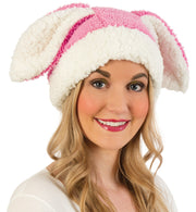 narrenwelt Plüschmütze Hase pink Plüsch Mütze Kappe Hase mit Ohren Kostüm Accessoires Einheitsgröße