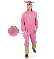 narrenwelt Kostüm Pink Lama 1tlg Overall l mit Kapuze