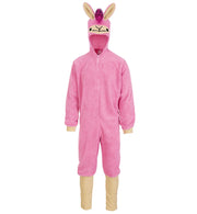 narrenwelt Kostüm Pink Lama 1tlg Overall l mit Kapuze