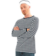 narrenwelt Kostüm Ringelpulli schwarz/weiß Langarm Damen Herren Unisex