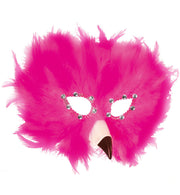 narrenwelt Domino Flamingo Maske  rosa Federdomino Accessoires Kostüm Vogel Maske