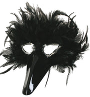 narrenwelt Domino schwarz Federdomino Accessoires Kostüm Vogel Maske