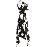 narrenwelt Kostüm Poncho Kuh schwarz / weiß gefleckt mit Kapuze Unisex