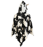 narrenwelt Kostüm Poncho Kuh schwarz / weiß gefleckt mit Kapuze Unisex