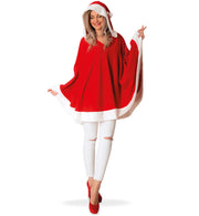 narrenwelt Kostüm Miss Santa Claus Poncho mit Kapuze Kapuzenponcho Nikolausin Nikolaus Nikoline Damenkostüm
