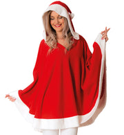 narrenwelt Kostüm Miss Santa Claus Poncho mit Kapuze Kapuzenponcho Nikolausin Nikolaus Nikoline Damenkostüm