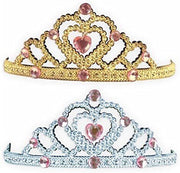 narrenwelt Diadem HERZEN gold mit rosa Schmucksteinen Prinzessin Elfe Fee Königin Kostüm Accessoires