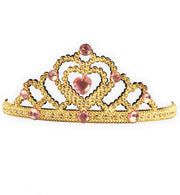 narrenwelt Diadem HERZEN gold mit rosa Schmucksteinen Prinzessin Elfe Fee Königin Kostüm Accessoires
