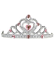 Diadem HERZEN silber mit rosa Schmucksteinen Prinzessin Elfe Fee Königin