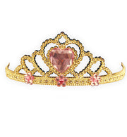narrenwelt Diadem HERZ gold mit rosa Schmuckstein Prinzessin Elfe Fee Königin Kostüm Accessoires