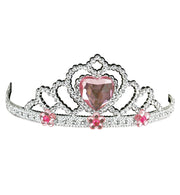narrenwelt Diadem HERZ silber mit rosa Schmucksteinen Prinzessin Elfe Fee Königin Kostüm Accessoires