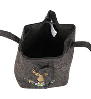 narrenwelt Tasche Beutel Bavaria grau Edelweiß Hirschgeweih  Dirndl Tasche Bayern Wiesn  Kostüm  Accessoires 2808