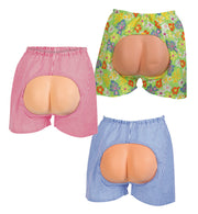 narrenwelt Kostüm Gag-Hose, nackter Hintern, blau/weiß Party Jungesellenabschied Fasching Wiesn Accesssoires