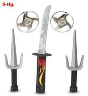 narrenwelt  Ninja - Set 5tlg Ninjaset Kinder  Ninja Kostüm Fasching Accessoires