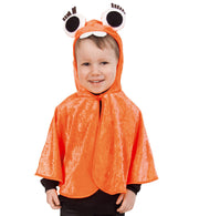narrenwelt Cape Monster Halloween orange mit Kapuze Kinder Baby Kostüm Fasching Pannesamt GR: 98 + 104