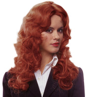 narrenwelt Perücke Claudia braun Langhaar gelockt Fasching Karneval Accessoire