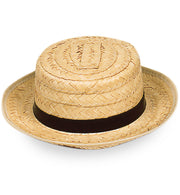 narrenwelt Strohhut natur mit Band schwarz Gr. 58