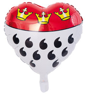 narrenwelt  Folienballon Köln Herz Party Time Luftballon  ca, 45 cm Deko Accessoires rot/weiß