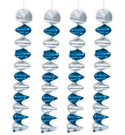 narrenwelt Rotorspiralen Bayern Spiralen Bavaria blau / weiß ca. 60 cm Länge 4 Stück