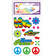 narrenwelt Hippie Tattoos Flower Power Hippie-Tattoos Love and Peace Accessoires