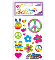 narrenwelt Hippie Tattoos Flower Power Hippie-Tattoos Love and Peace Accessoires