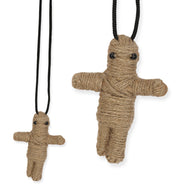 narrenwelt Anhänger Voodoo - Puppe 75 mm Halloween Jute Halskette Darkness Cothic Modeschmuck Kostüm Accessoire