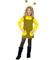 narrenwelt Kostüm Bienchen Biene Kleid Langarm mit Taschen 128 Baby Kleinkind Kinder-Kostüm Fasching