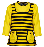 narrenwelt Kostüm Bienchen Biene Kleid Langarm mit Taschen 128 Baby Kleinkind Kinder-Kostüm Fasching