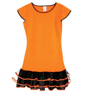 narrenwelt Kleid Missy Orange 140 PLÜSCH Mädchen Kostüm Teeny Line Mädchenkleid 1tlg.