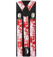 narrenwelt Hosenträger mit Blut Halloween Horror Dracula Zombie Vampir Bloody Doc Scherzartikel Weiss mit roten Blutflecken Accessoire Karneval