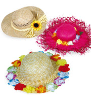 narrenwelt Strohhut Damen Hut Damenhut natur mit Sonnenblume Accessoire