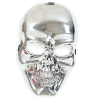 narrenwelt Maske Schädel silber Totenschädel Horrormaske Halloween Horror Kostüm  Accessoire