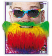 narrenwelt Vollbart Rainbow Regenbogen Bart Party Kostüm LGTBQ Accessoire