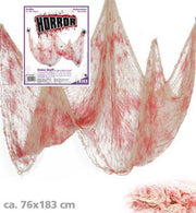 narrenwelt Halloween Dekostoff blutig Deko Stoff Dekonetz Horror Party Halloween weiß ca.76 x 183 cm