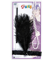narrenwelt 20er Jahre Set 3 tlg.  Stirnband Kette Zigarettenspitze Great Gatsby Fasching Kostüm Accessoire